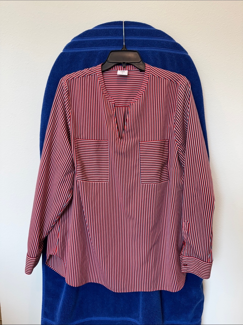 CAbi Red & White Striped Long-Sleeve Tunic